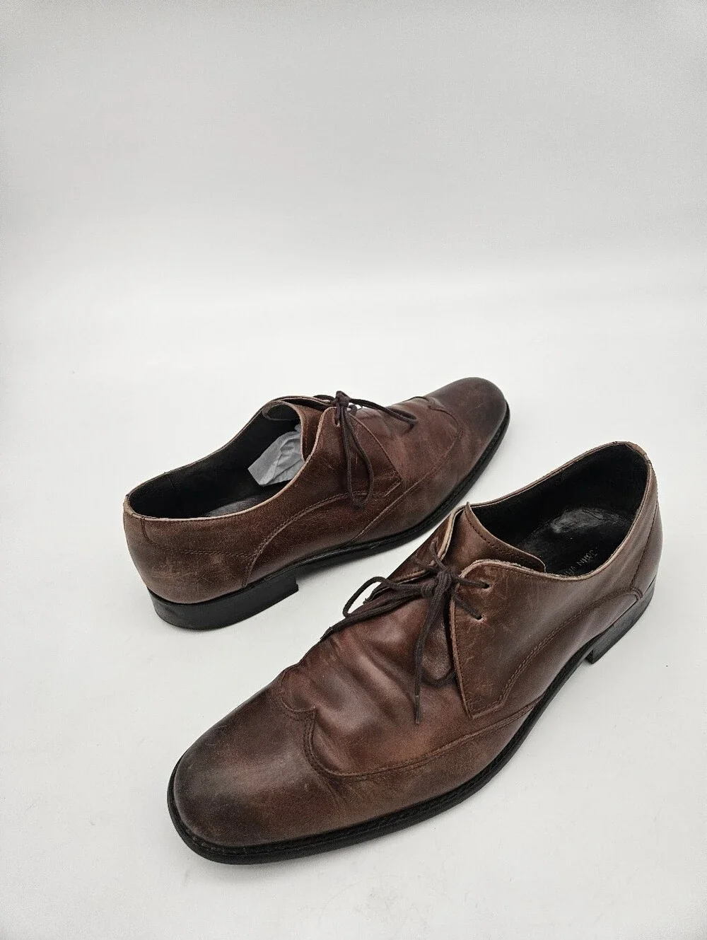 John Varvatos USA Wingtip Derby Mens Size 10M Brown Leather Dress Shoes